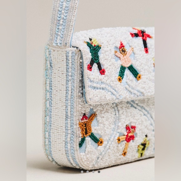 Anthropologie NWT The Fiona Beaded Bag: Winter Icon Edition - Picture 4 of 8